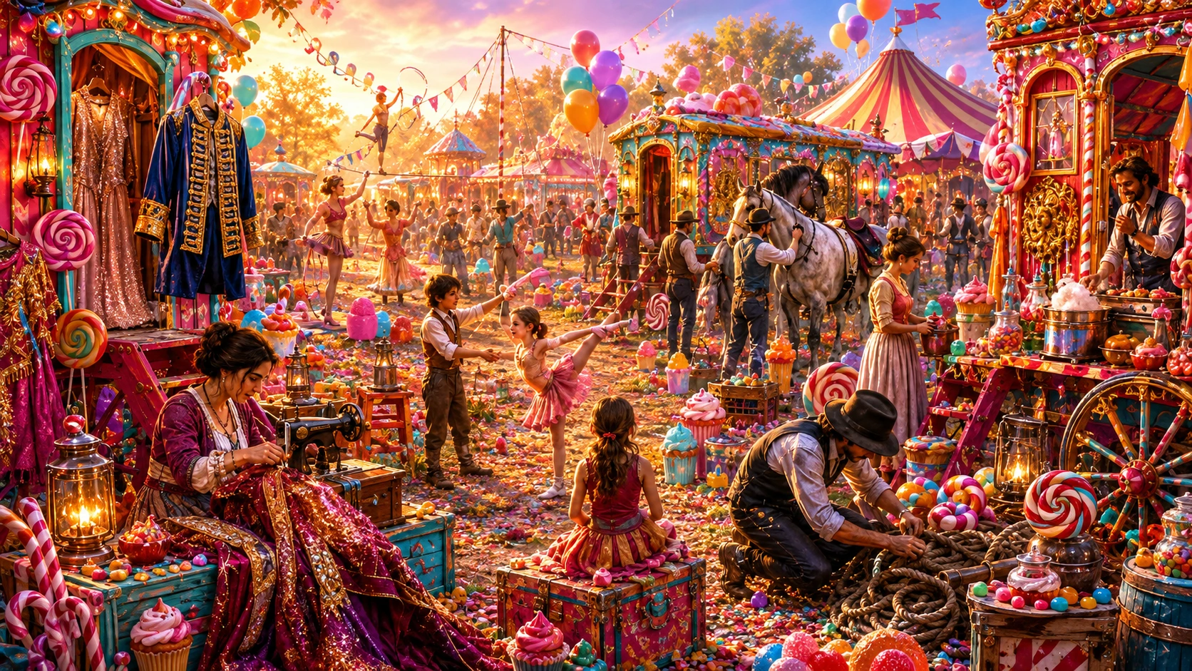 Traveling circus fairground