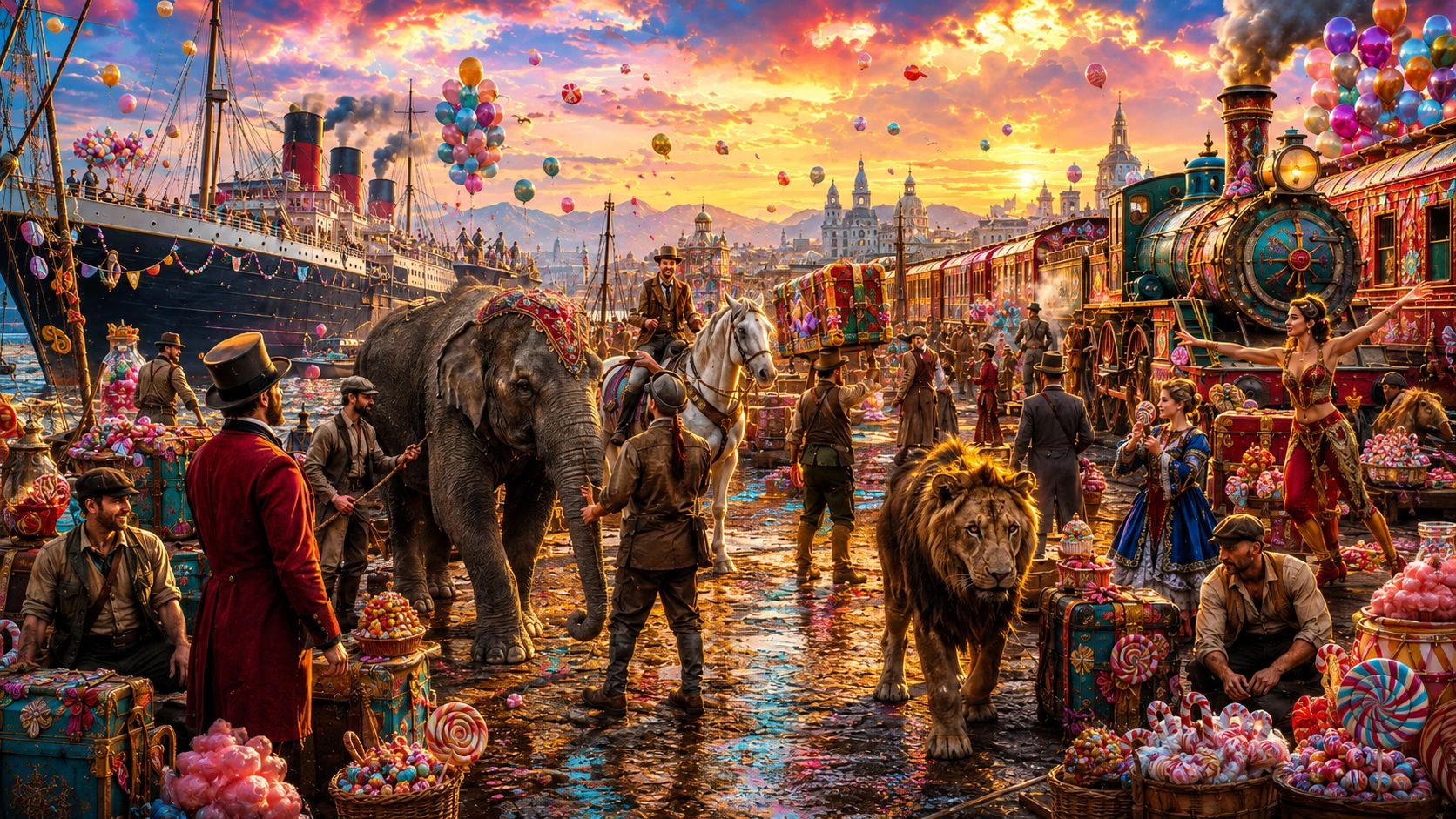 Circus travel scene